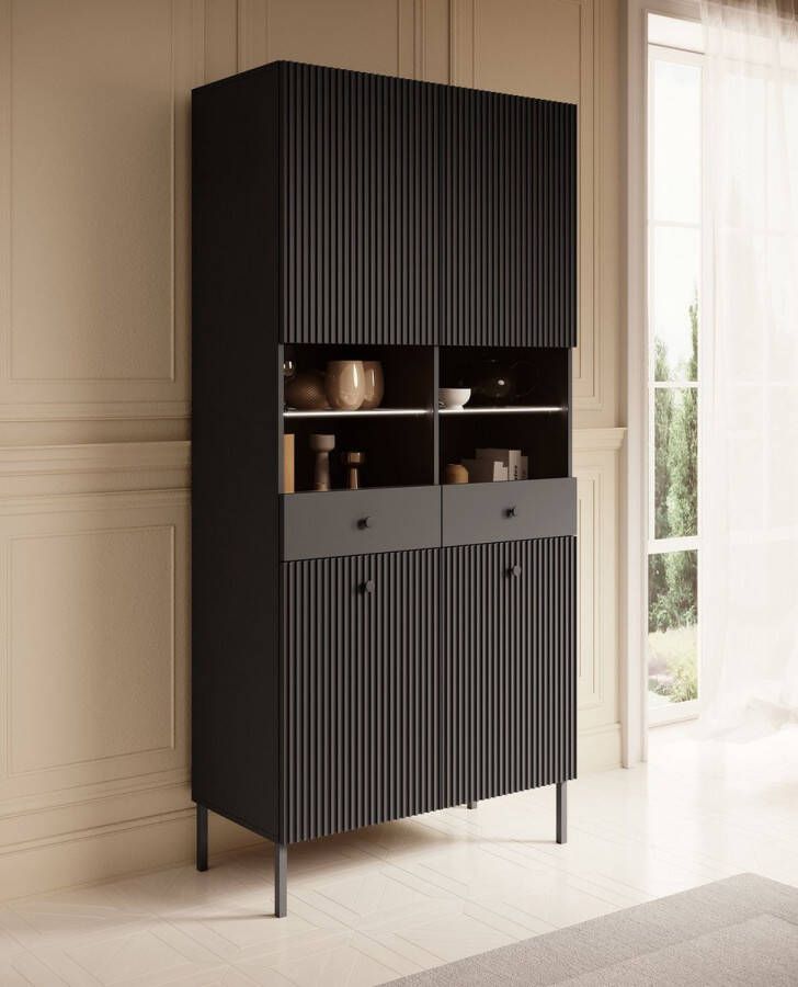 Meubella Vitrinekast Vermont Antraciet 90 cm - Foto 2