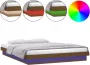 Maison Exclusive Bedframe LED massief hout honingbruin 135x190 cm 4FT6 Double - Thumbnail 3