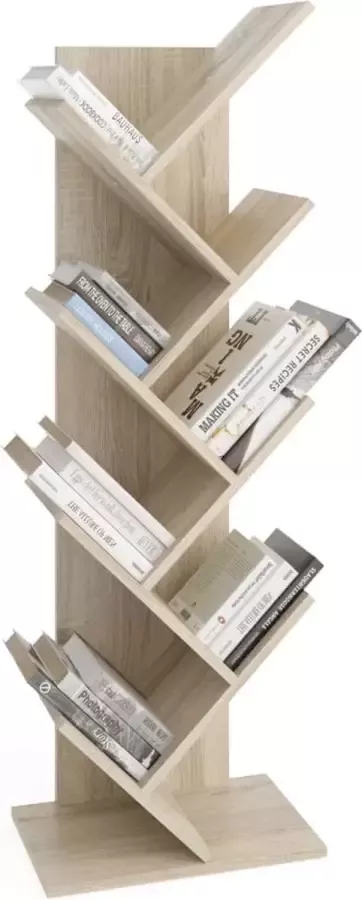 Maison Exclusive FMD Boekenplank staand geometrisch eikenkleurig
