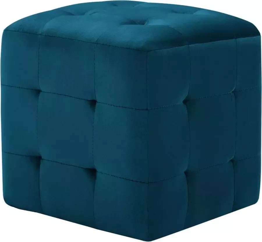 Maison Exclusive Poef 2 st 30x30x30 cm fluweel blauw