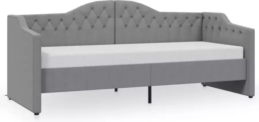 Maison Exclusive Slaapbank met matras en USB stof lichtgrijs 90x200 cm