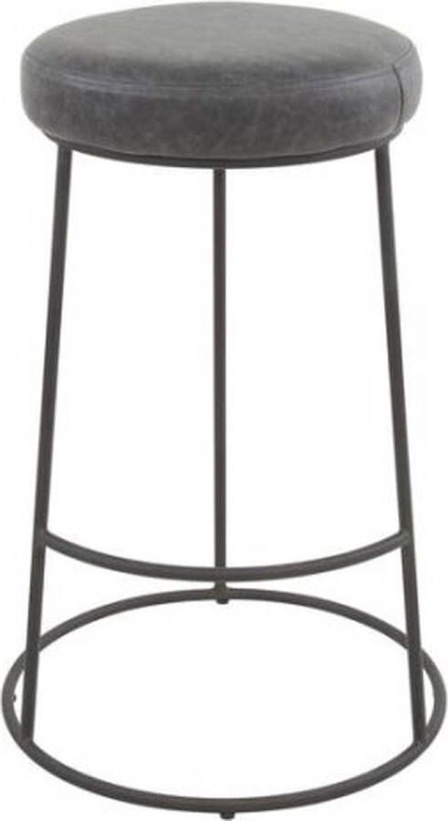 Meubelplaats Barkruk Veerle PU leer grijs (set van 4)