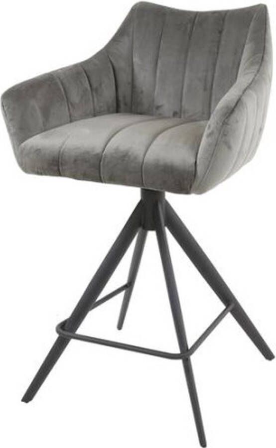 Meubelplaats Barstoel Cinema Draaibaar Velvet Antraciet (set van 2)