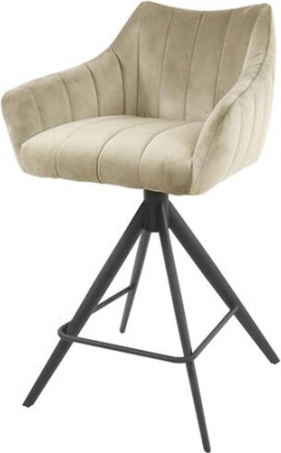 Meubelplaats Barstoel Cinema Draaibaar Velvet Champagne (set van 2)