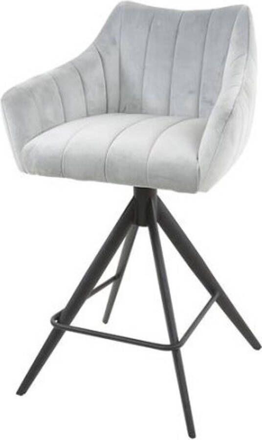 Meubelplaats Barstoel Cinema Draaibaar Velvet Zilver (set van 2)