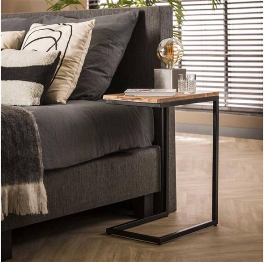 Meubelplaats Bed tafeltje timber set van 2 acacia naturel bijzettafel laptoptafel - Foto 1