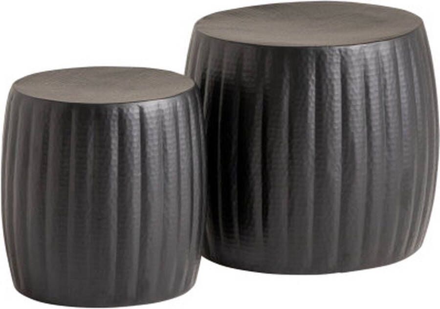 Meubelplaats Bijzettafel Madelyn set van 2 matzwart