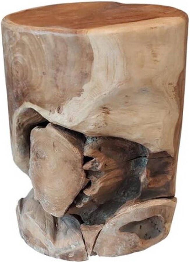 Meubelplaats Bijzettafel natural line Massief gerecycled teakhout