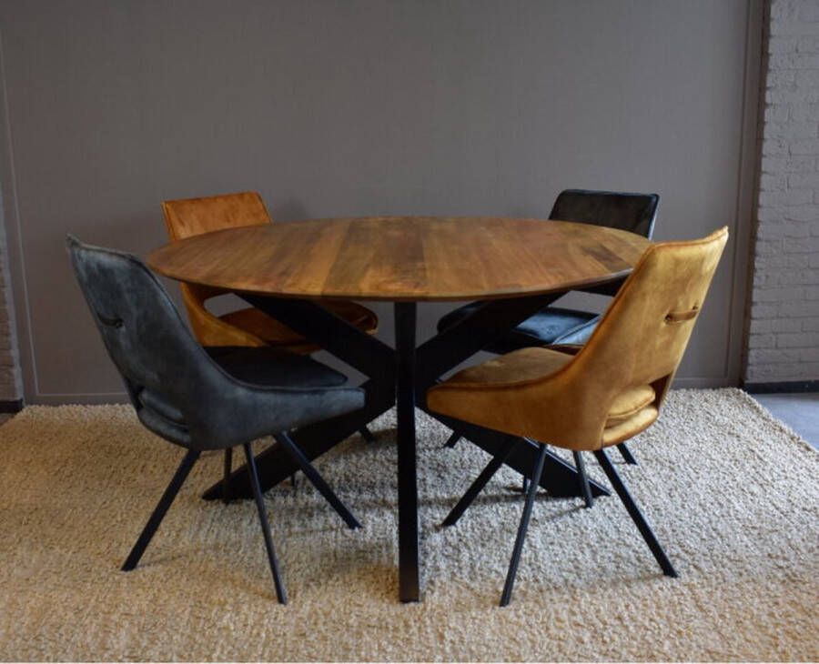 Meubelplaats COMBIDEAL -mango eettafel 140 cm verjongde rand met 4 Milou stoelen