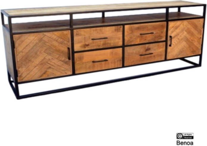 Benoa Dressoir Jax mangohout visgraat 150 cm Naturel