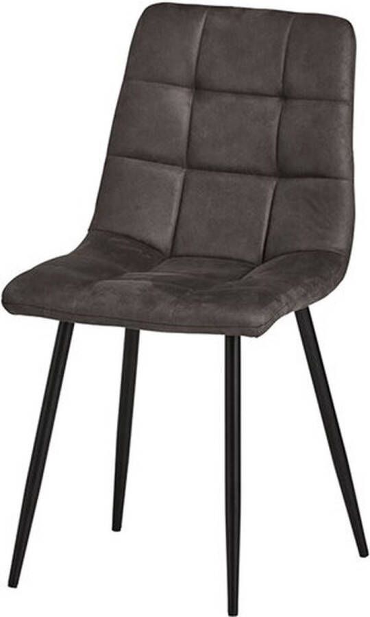 Le Chair Eetkamerstoel Leonardo Microleer Antraciet eetkamerstoelen set van 2