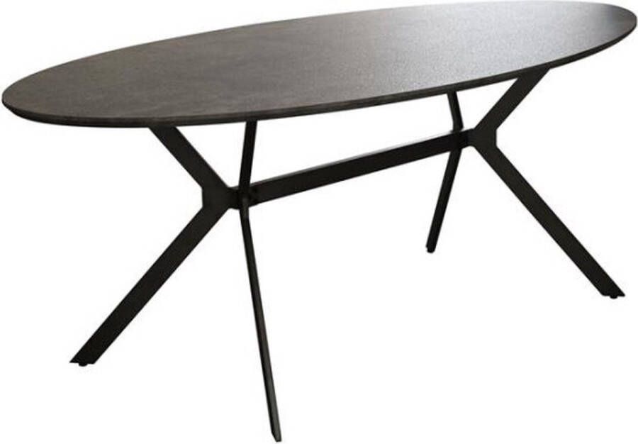 Meubelplaats Eettafel betonlook ovaal 240 cm Grijs