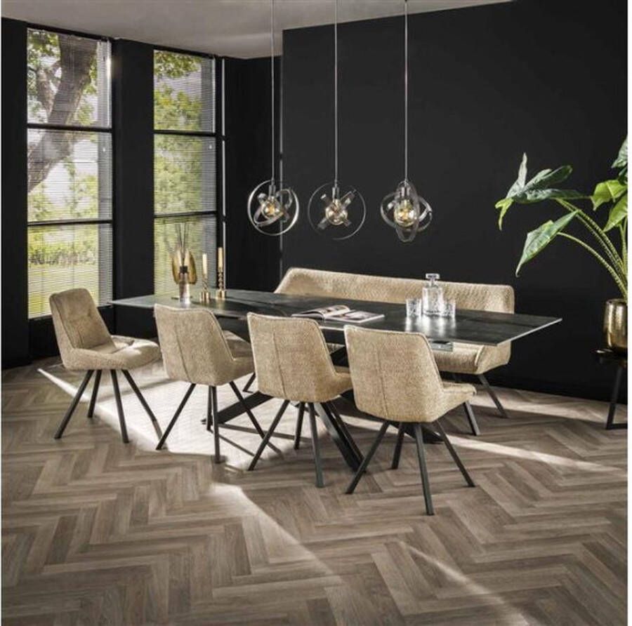 Meubelplaats Eettafel Sofia Uitschuifbaar 180 260 keramiek natural black