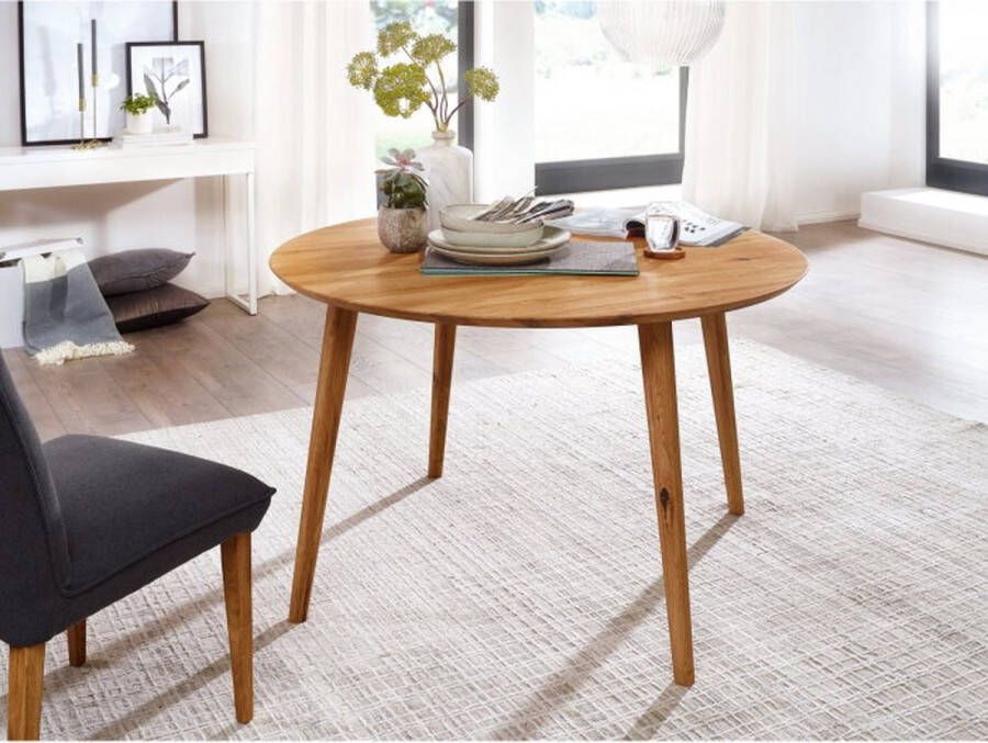 Meubelplaats Eettafel Tobi Rond eiken 120 cm Onbehandeld - Foto 2