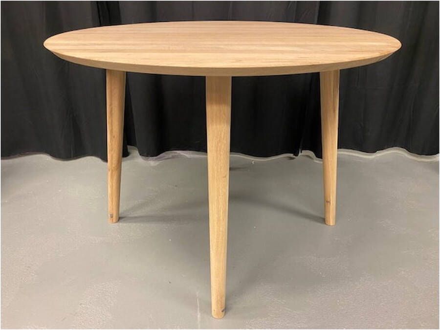 Meubelplaats Eettafel Tobi Rond eiken 120 cm Onbehandeld