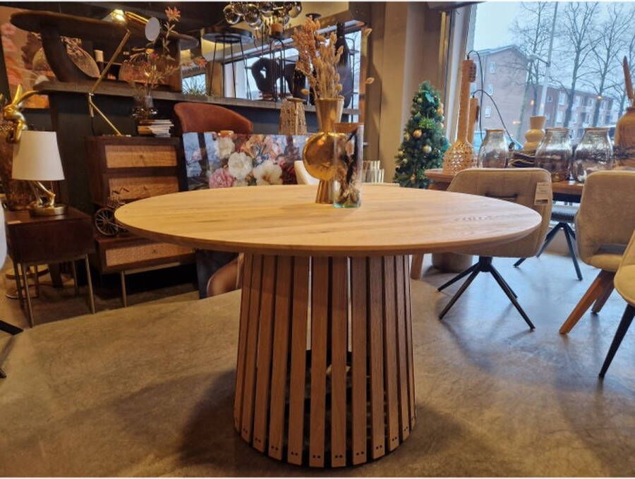 Meubelplaats Eettafel Victor 130 cm rond eikenhout Naturel