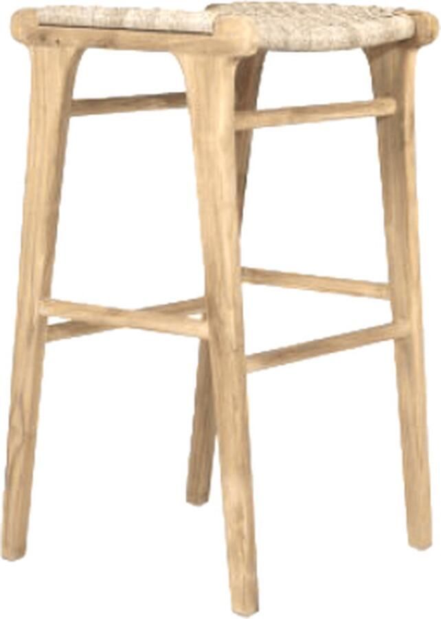 Meubelplaats Barkruk Flow teak 45x43x66 cm Naturel