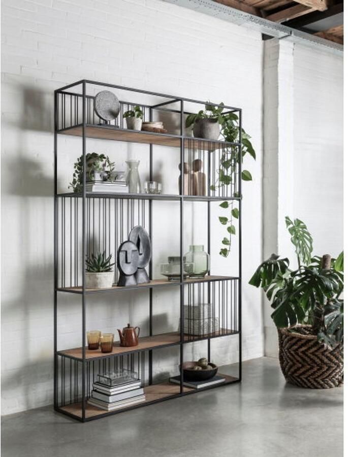 DTP Home Bookrack Roomdivider Barra large 5 shelves 210x140x35 cm recycled teakwood - Foto 2