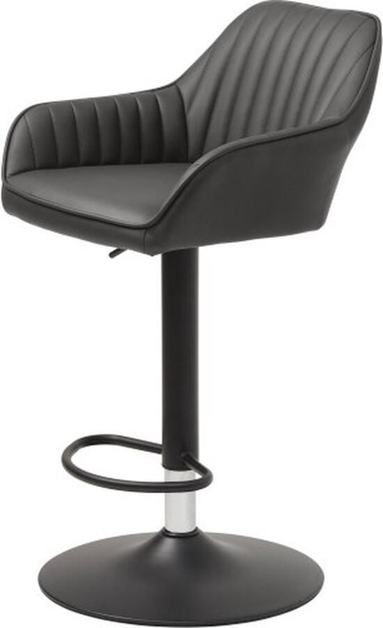 Giga Living Barstoel Kunstleer Donkergrijs Verstelbaar 88-104cm Stoel Brooks