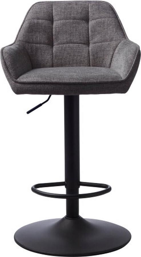 Giga Meubel Giga Living Barkruk Donkergrijs Zwart Draaibaar 50x50x89-104cm Nolan - Foto 2