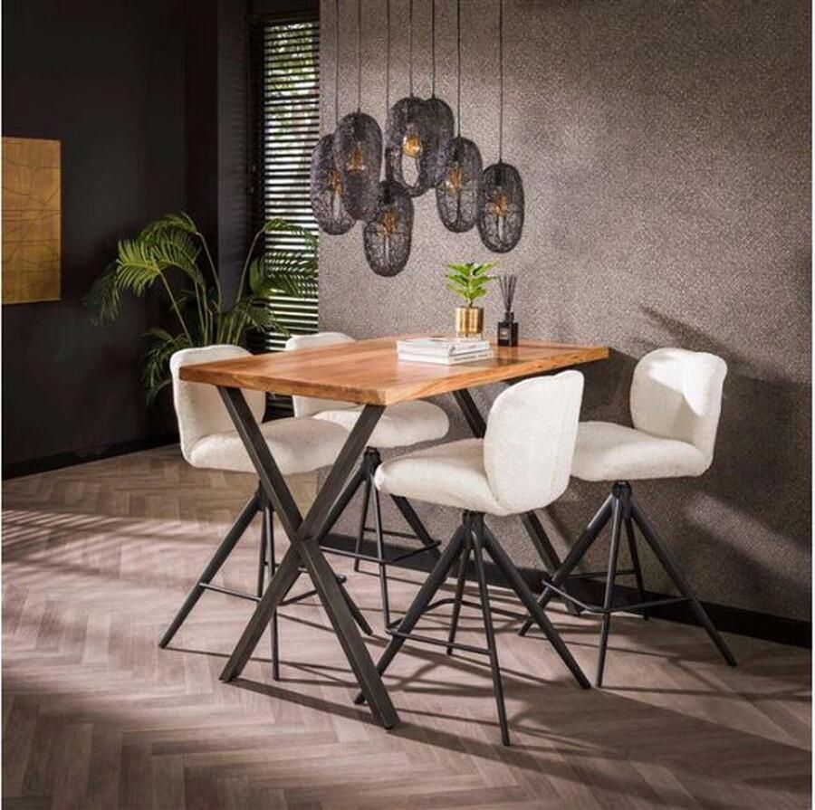 Meubelplaats Bartafel 140 kruispoot Massief acacia naturel