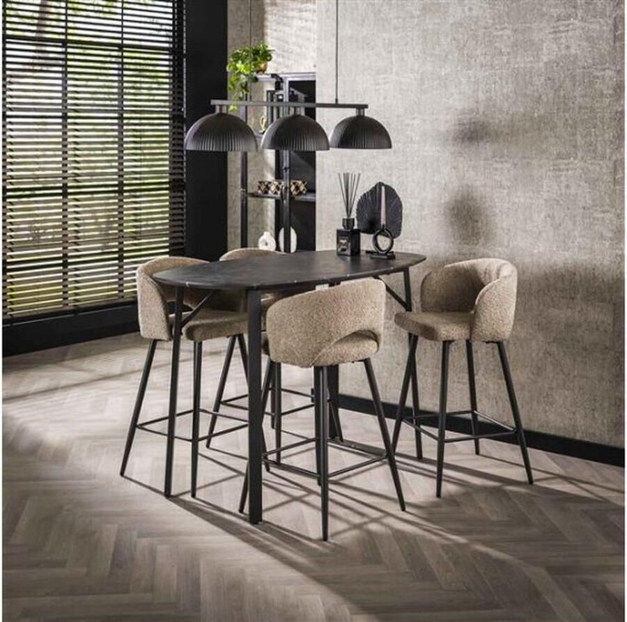 Meubelplaats Bartafel Marquina deens ovaal 140x75 cm marmerlook