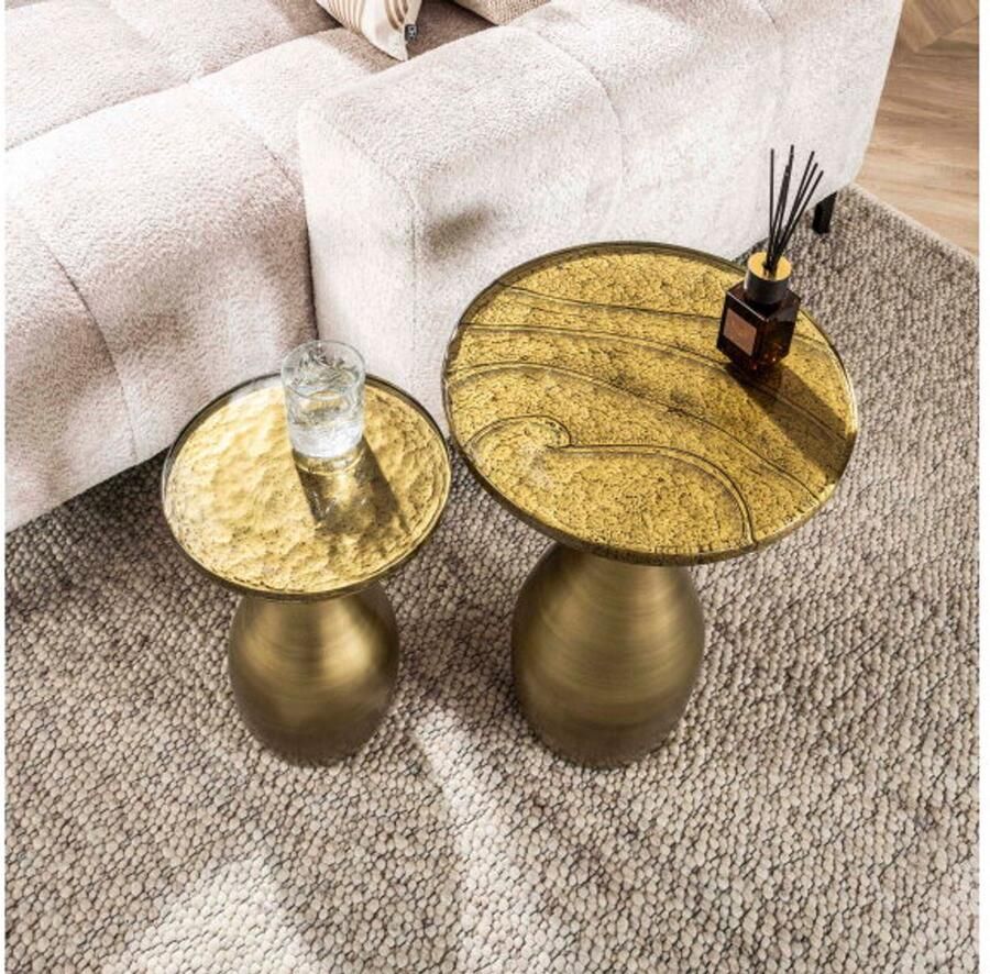 Meubelplaats Bijzettafel druppel M Eclips Goud antiek finish - Foto 2