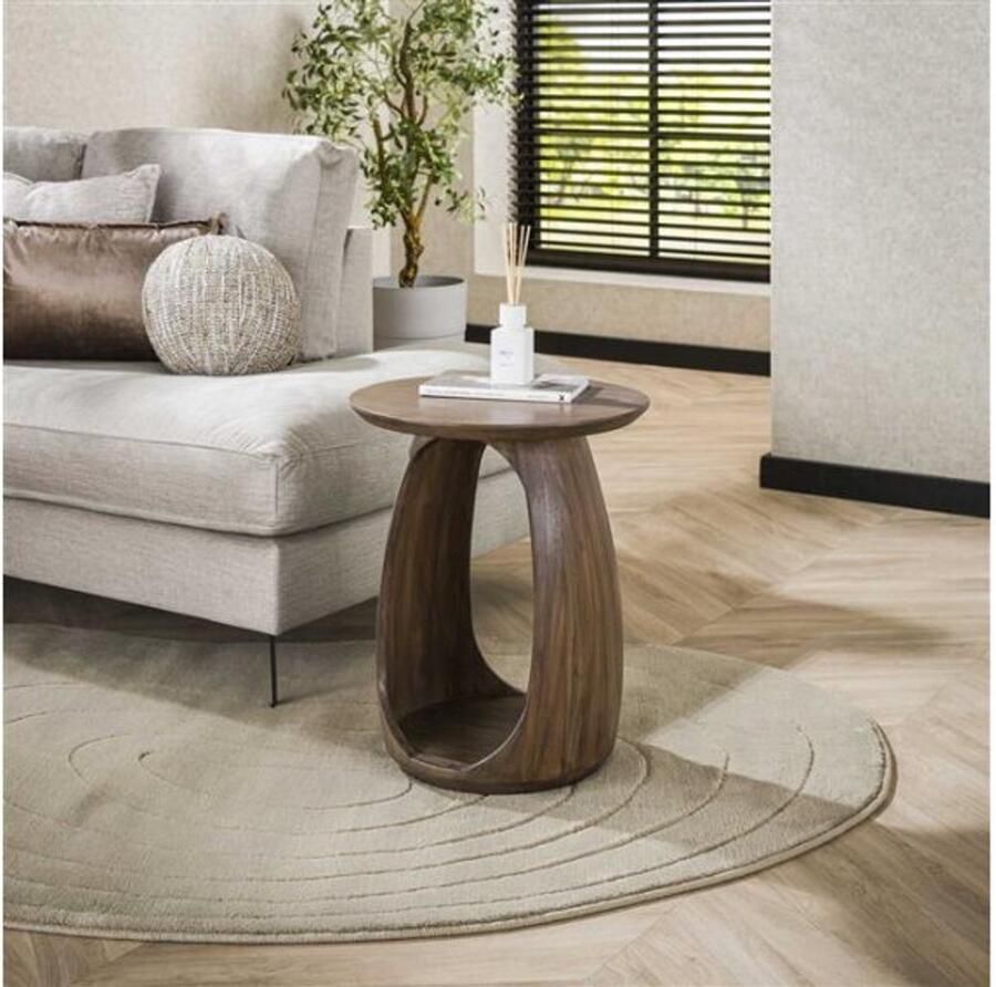 Meubelplaats Bijzettafel flow D45 solid Massief acacia glaze brown