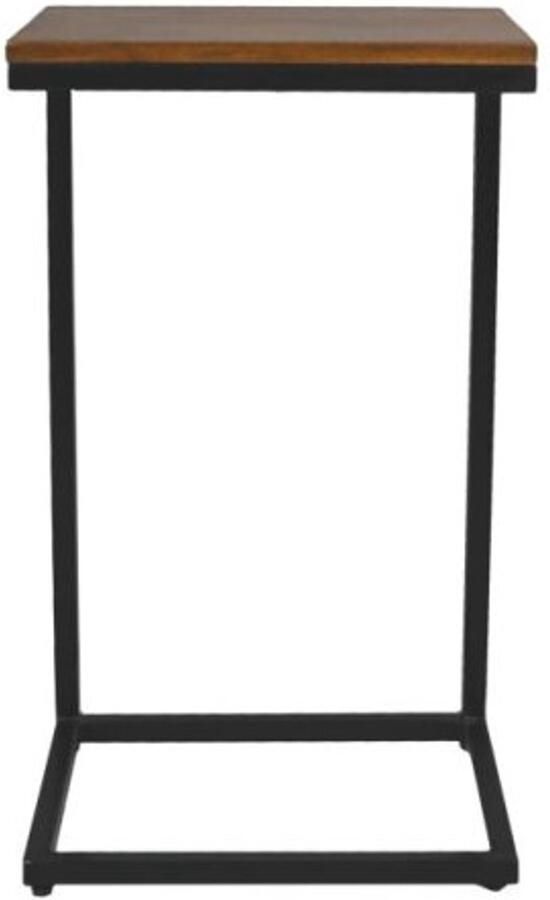 Meubelplaats Bijzettafel Read 38x30x65 Naturel zwart Mangohout ijzer