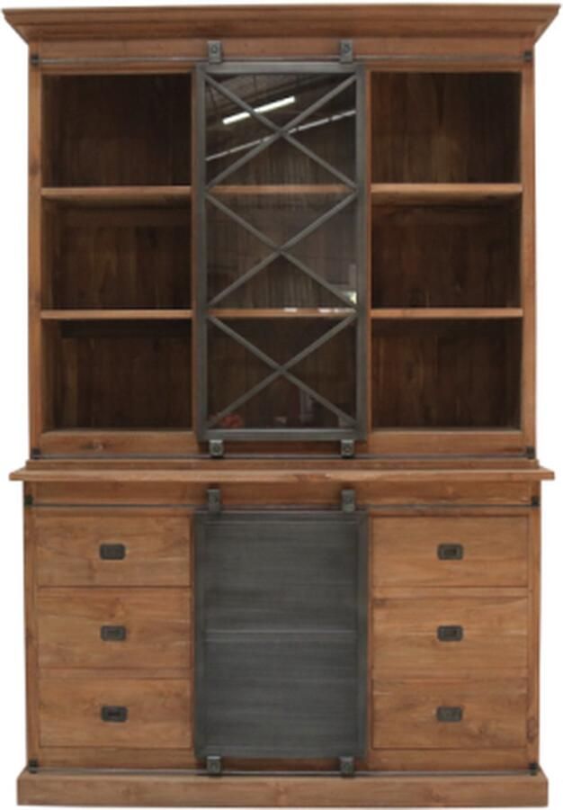 Meubelplaats Buffetkast Roda Silang 1 deur teak industrieel 160 cm