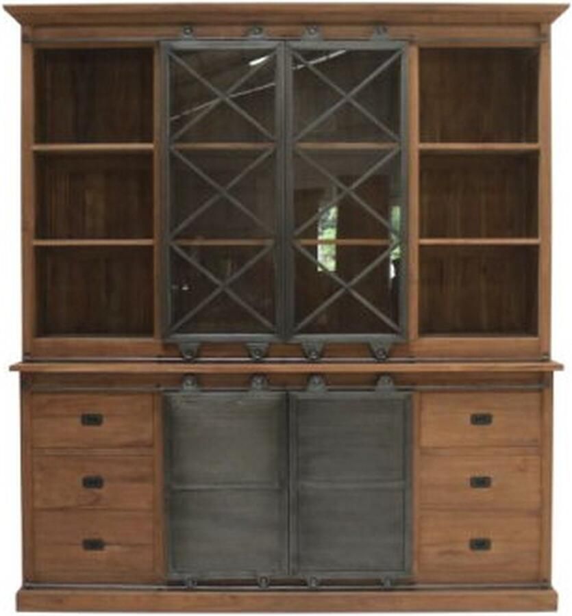 Meubelplaats Buffetkast Roda Silang 2 deur teak industrieel 200 cm