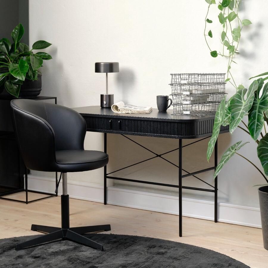 Giga Living Bureau Eikenhout Zwart 1 Plank 60x120x75cm Tafel Nola