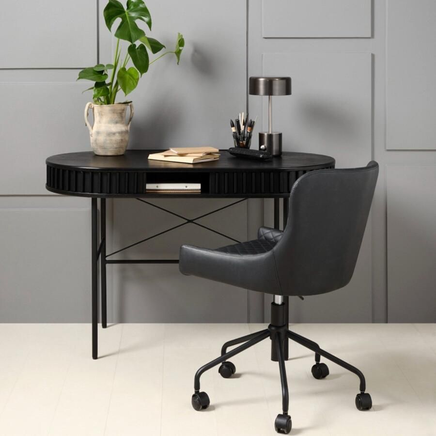 Giga Living Bureau Metaal Zwart 60x120cm 1 Plank Tafel Siena