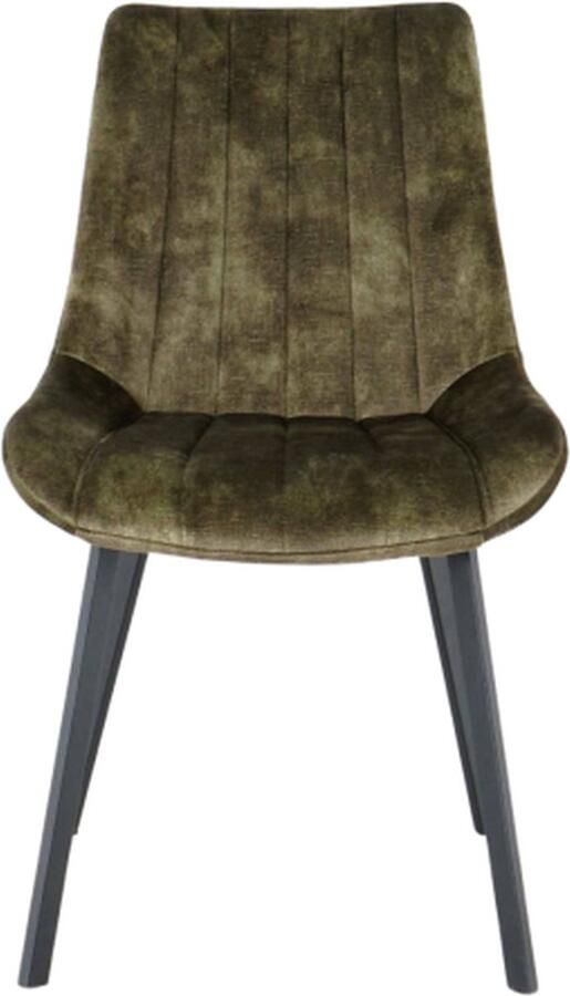 Meubelplaats By-Olaf Eetkamerstoel Austin velvet Groen slanke metalen poten industrieel design velours