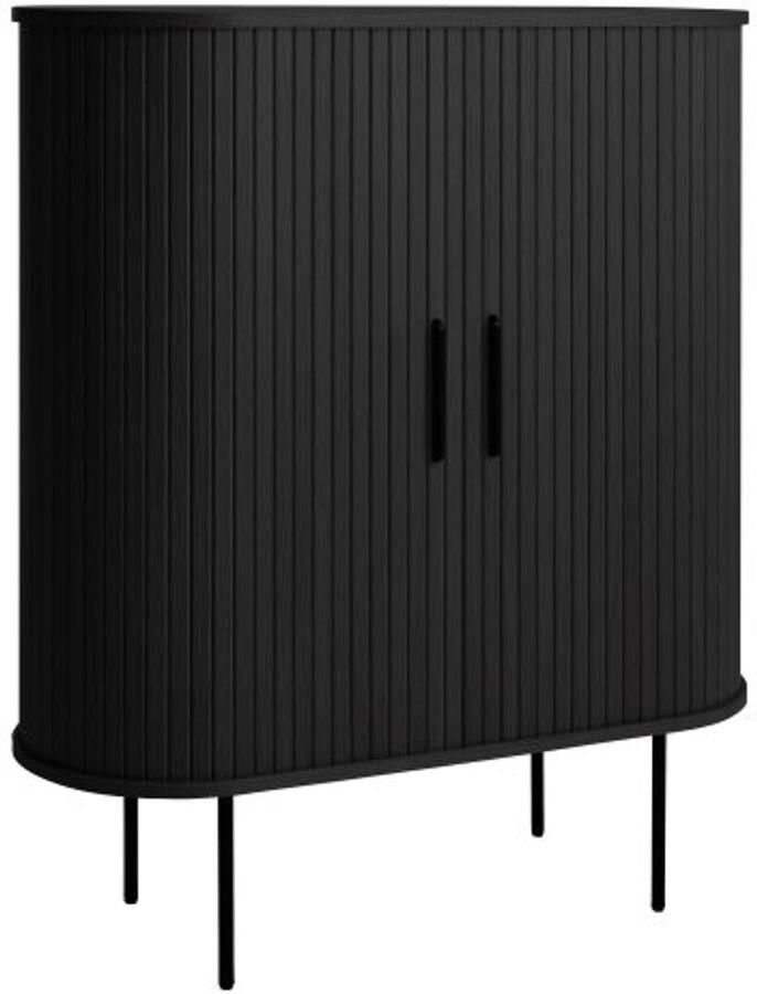 Giga Living Kast Zwart Eikenhout Glazenrek 118cm Nola