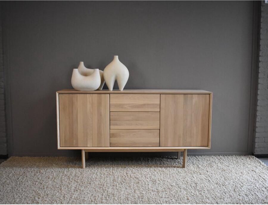 Meubelplaats Dressoir Mila massief eiken 160 cm Naturel BY-OLAF