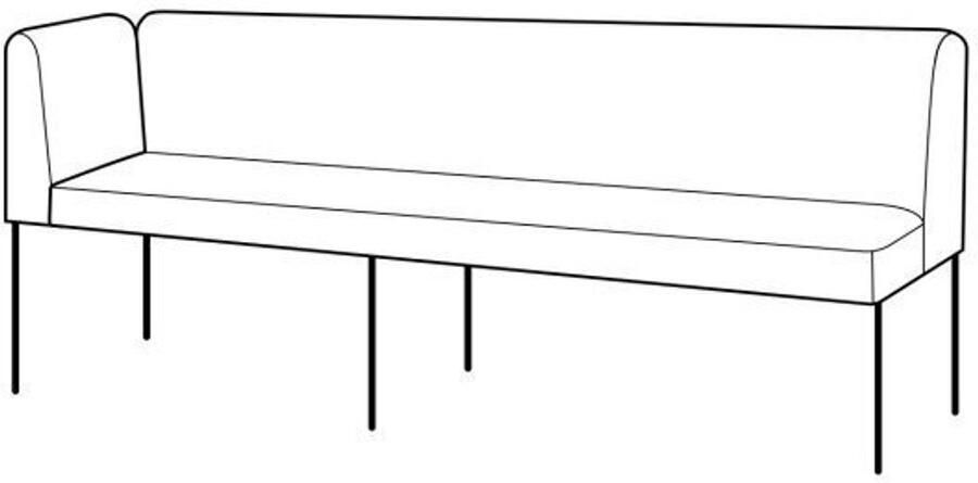 Meubelplaats Eetkamerbank COSMO 150 cm met hoek links Yukon 903
