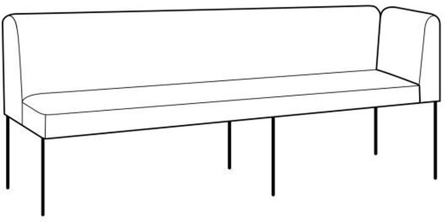 Meubelplaats Eetkamerbank COSMO 150 cm met hoek rechts Yukon 906