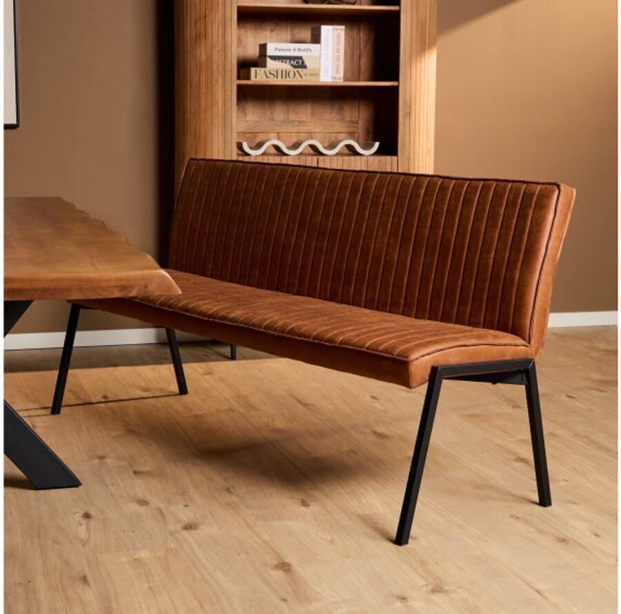 Meubelplaats Eetkamerbank Tivoli Bull 185 cm Cognac
