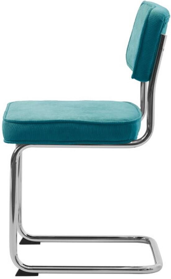 Meubelplaats Eetkamerstoel Rupert ribstof Blauw eetkamerstoelen set van 2 - Foto 2