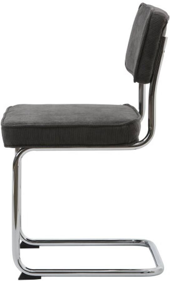 Meubelplaats Eetkamerstoel Rupert ribstof Grijs eetkamerstoelen set van 4 - Foto 2
