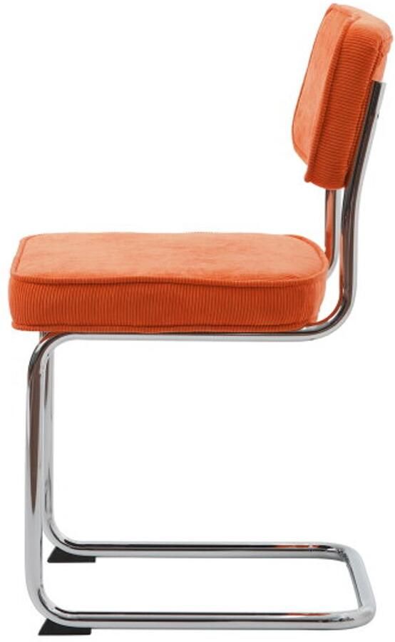 Meubelplaats Eetkamerstoel Rupert ribstof Oranje eetkamerstoelen set van 2 - Foto 2