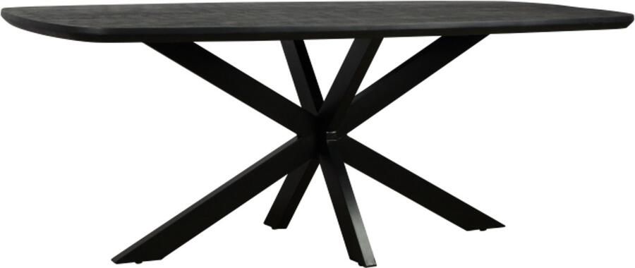Meubelplaats Eettafel Colorado Deens ovaal mangohout 200x100 cm zwart