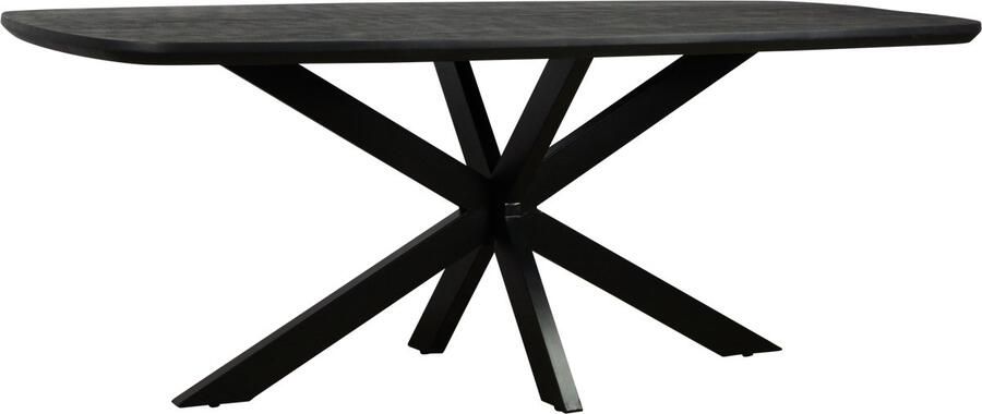 Meubelplaats Eettafel Colorado Deens ovaal mangohout 220x100 cm zwart