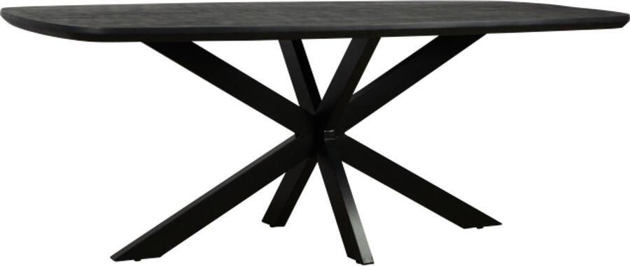 Meubelplaats Eettafel Colorado Deens ovaal mangohout 240x110 cm zwart