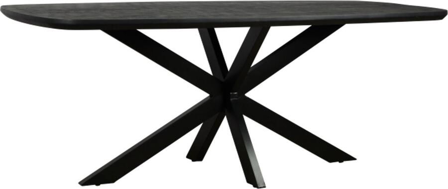 Meubelplaats Eettafel Colorado Deens ovaal mangohout 280x110 cm zwart