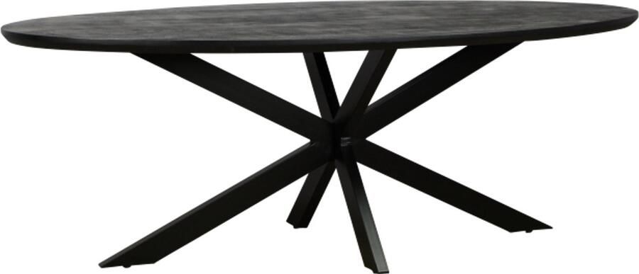 Meubelplaats Eettafel Colorado ovaal mangohout 280x110 cm Zwart
