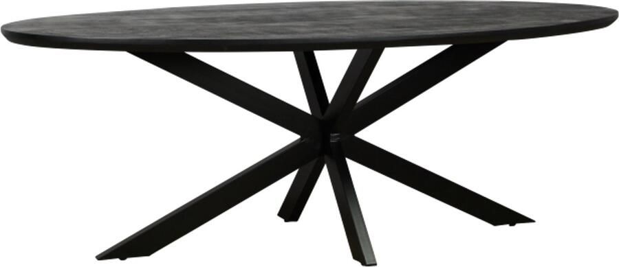 Meubelplaats Eettafel Colorado Deens ovaal mangohout 300x110 cm zwart