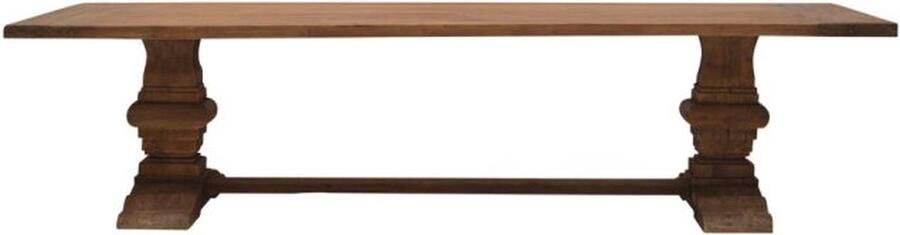 Meubelplaats Eettafel teak met kloosterpoot rechthoekig 300x100 cm