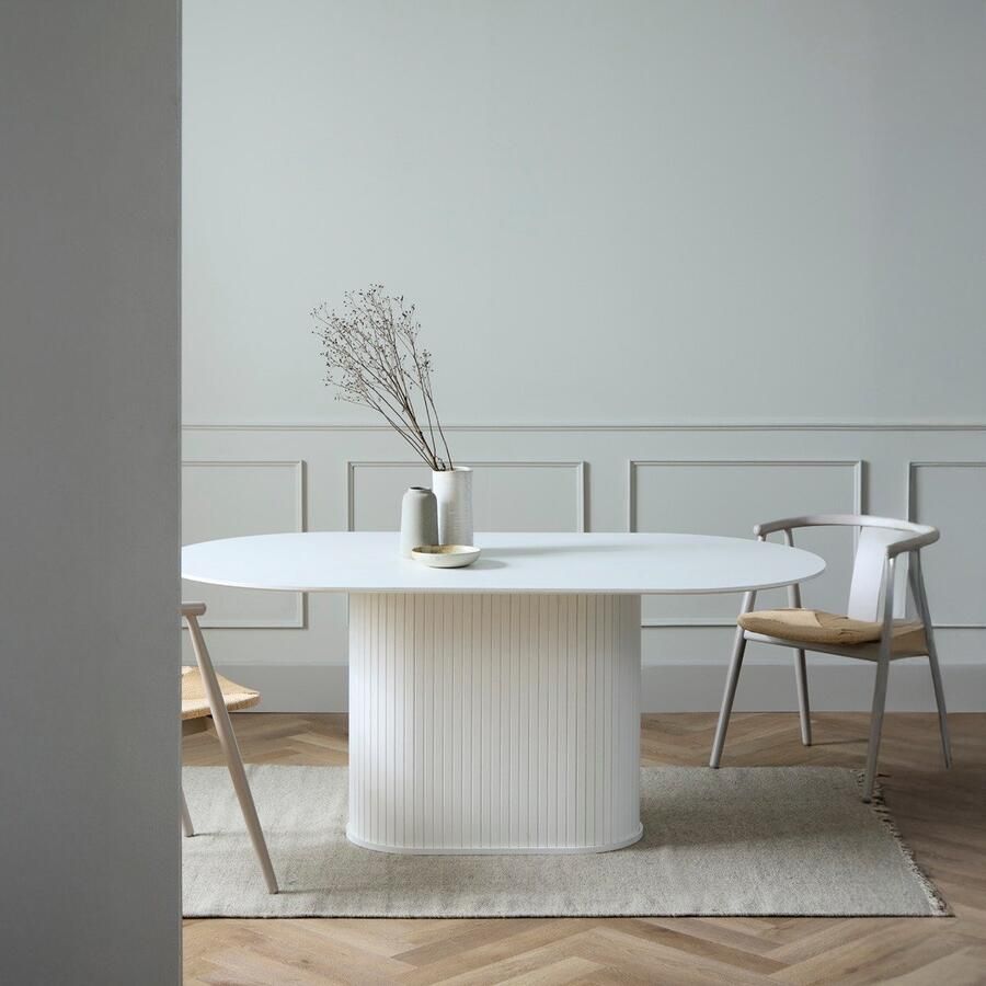 Meubelplaats Eettafel Nola ovaal 180 cm eikenhout wit - Foto 2